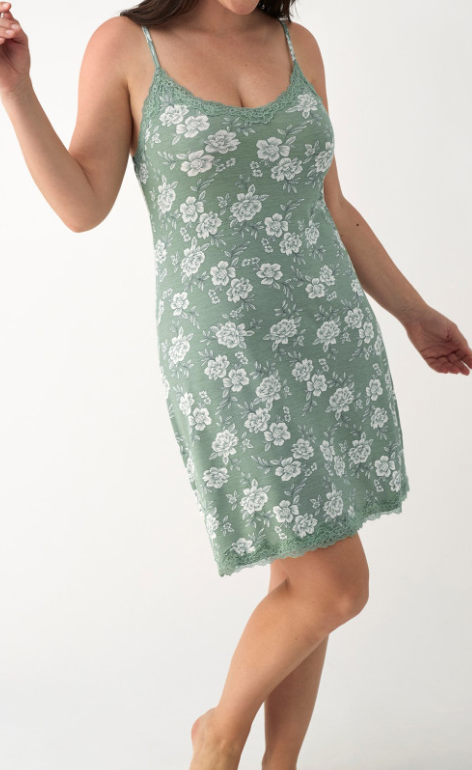 Pijama Camisa alças Bliss Floral - verde
