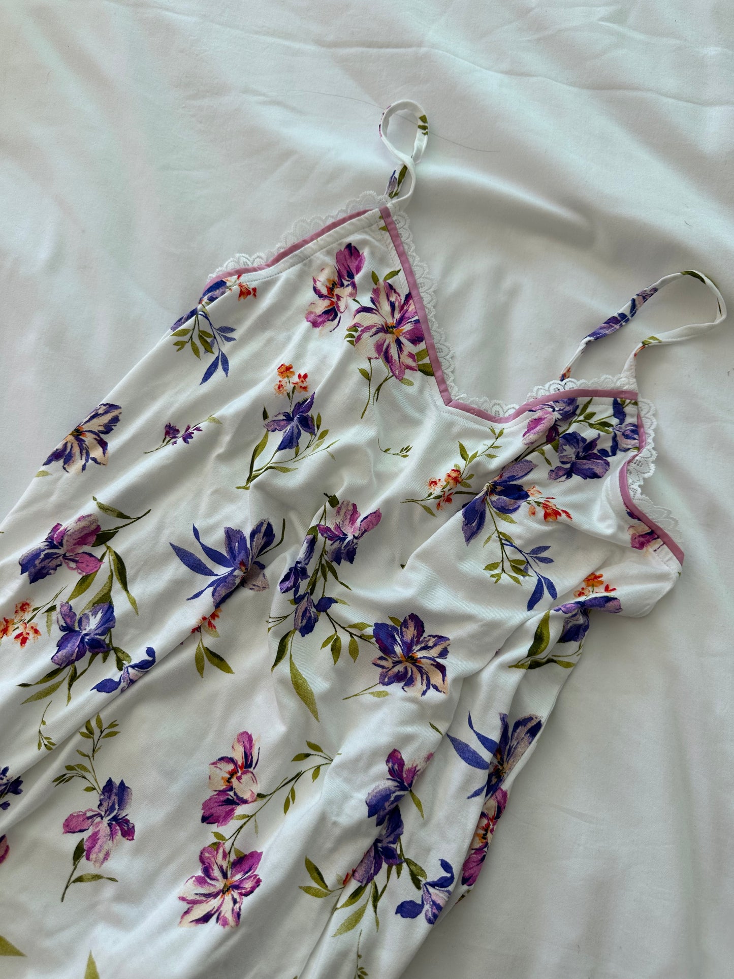 Pijama Camisa alças Bliss Floral - branco