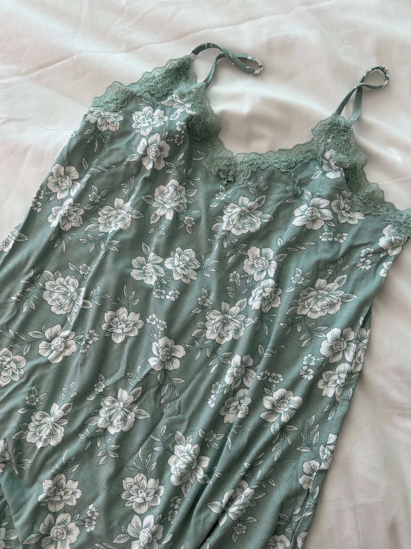 Pijama Camisa alças Bliss Floral - verde